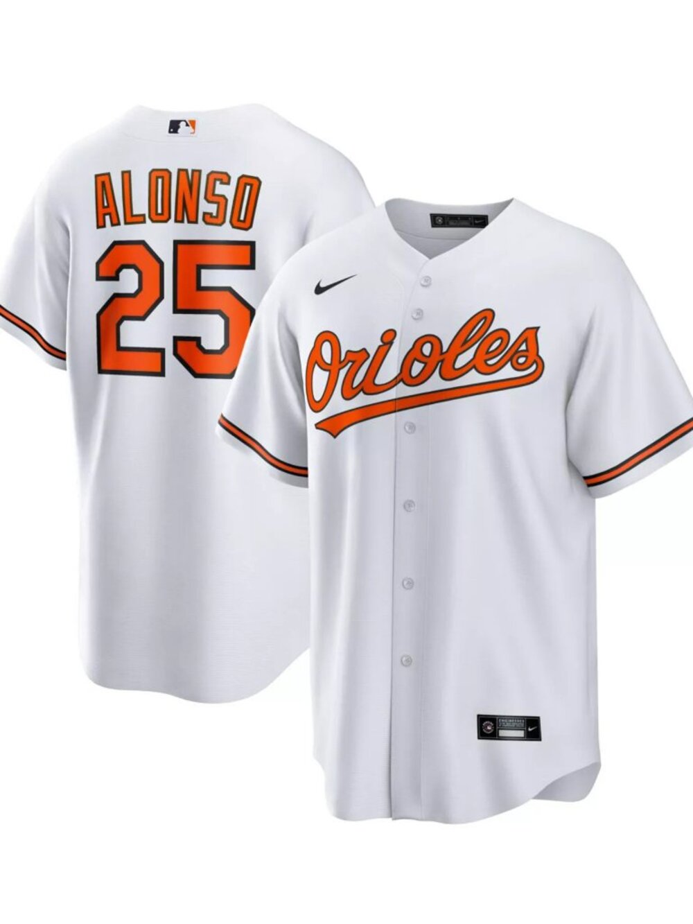 Nike Men's Pete Alonso White Baltimore Orioles Home Jersey, Large